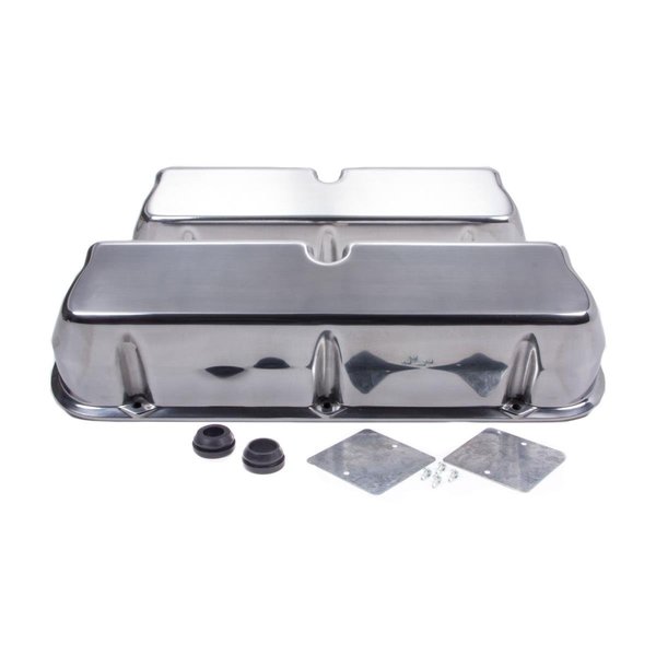 Strike3 Polished Aluminum Valve Covers - - Small Block Ford 1962-1985 - No Holes ST1396843